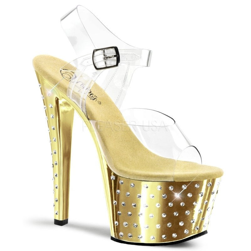 Plateau Sandaletten mit Strass