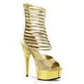 Plateau Sandalette mit vielen Fesselriemchen und Strass