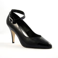 Schwarz Lack, Klassische Pumps mit Fesselriemchen