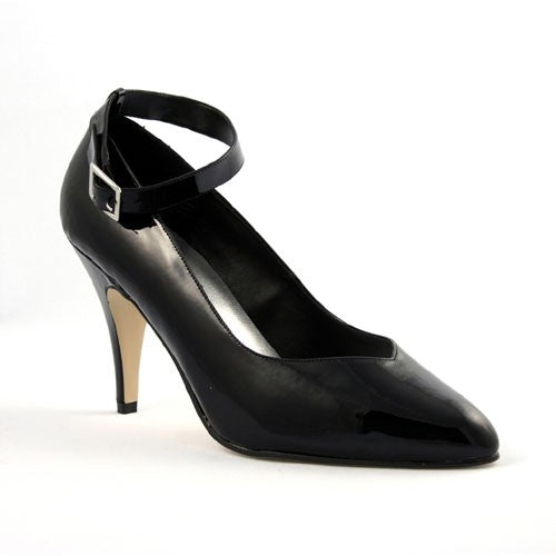 Schwarz Lack, Klassische Pumps mit Fesselriemchen