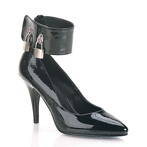 Lackpumps mit abschließbarem Fesselriemen
