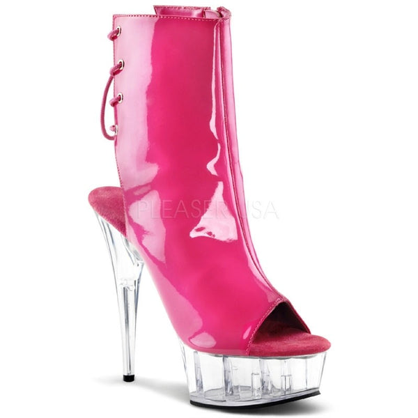 Plateau Peep-Toe Stiefelette, Lack