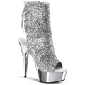 Plateau Peep-Toe Stiefelette mit Glitter