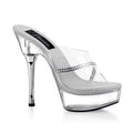 Transparente Plateau-Pantoletten mit Strass