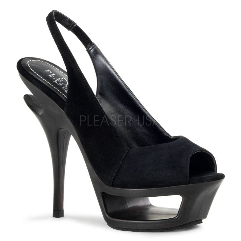 Cut-Out-Plateau High-Heel Sling-Back Pumps