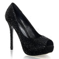 Wildleder / Strass Peep-Toe Pump