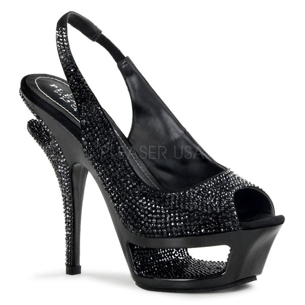 Cut-Out-Plateau Luxus Sling-Back Pumps mit Strass