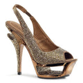 Cut-Out-Plateau Luxus Sling-Back Pumps mit Strass