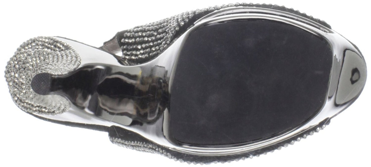 Cut-Out-Plateau Luxus Sling-Back Pumps mit Strass