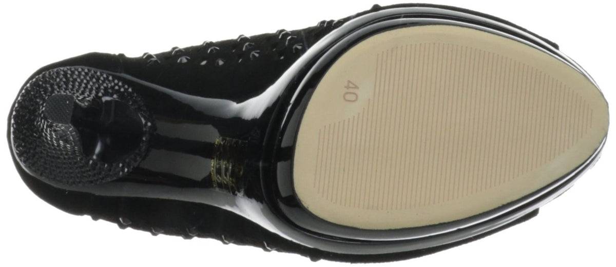 Wildleder Stiefelette im Cut-Out Stil mit Strass