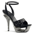 Luxuriöse Cut-Out-Platform Design Riemchen-Sandalette mit Strass