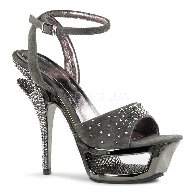 Luxuriöse Cut-Out-Platform Design Riemchen-Sandalette mit Strass
