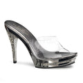 Elegante Pleaser Plateau-Pantoletten mit Strass