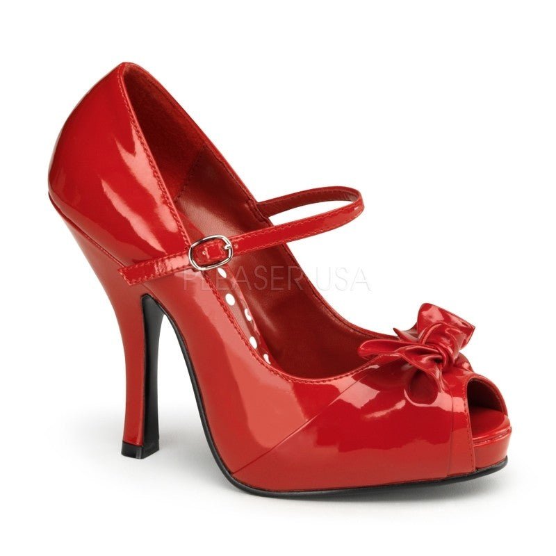 Sexy Peep Toe Mary Jane High Heel Pumps aus Lack