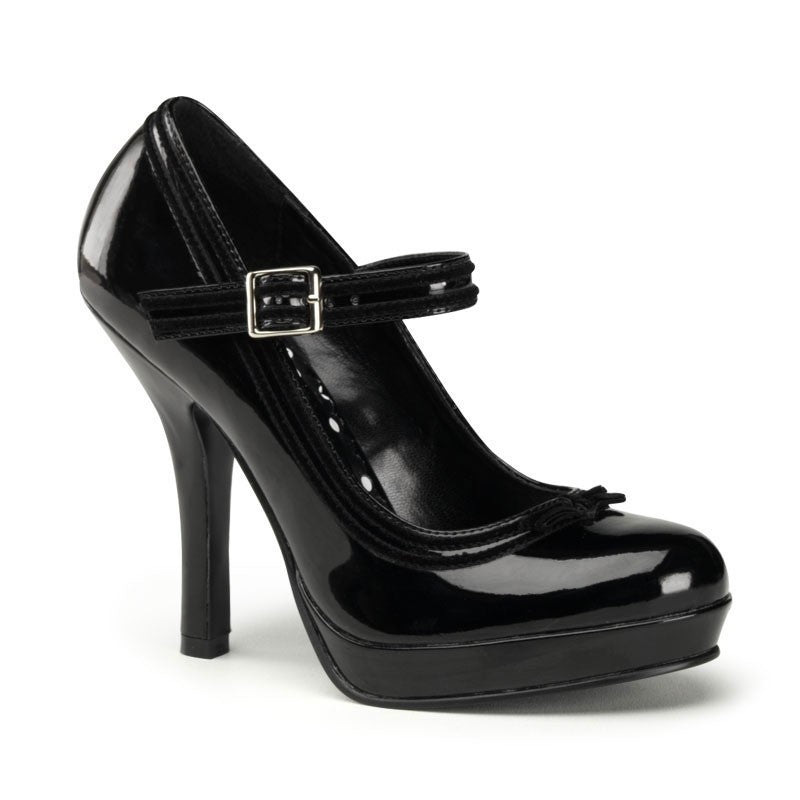 Pin-Up Couture Lack Plateau Pumps mit Riemchen