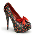 Plateau High Heel Pumps im Kirschlook mit Schleife