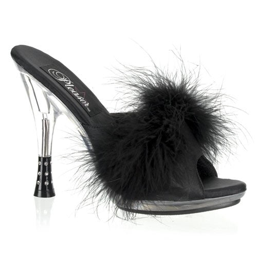 Pantoletten mit Marabou-Puschel