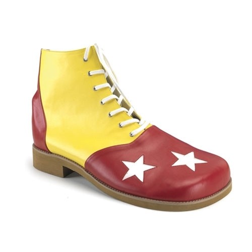 Clown Schuhe mit Sternen - Gelb / Rot