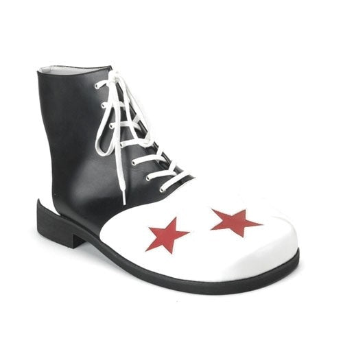 Clown Schuhe mit Sternen - Schwarz / Weiss