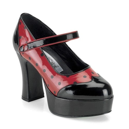 Plateau-Pumps mit Marienkäfer