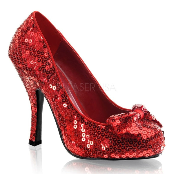 Pailletten-Pumps rot