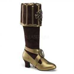 Damen Kniestiefel braun / gold