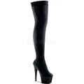 Plateau Overknee Stiefel aus Lycra, Schwarz