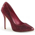 sexy High Heels Strass Pumps Satin Rot