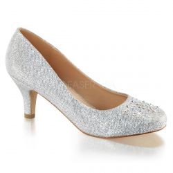Pump mit Rhinestones silber