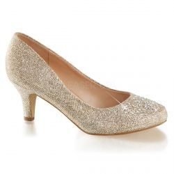 Pump mit Rhinestones gold