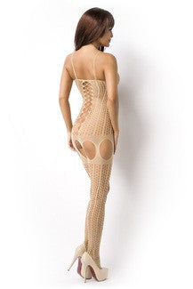 Bodystocking ouvert mit Lochstruktur