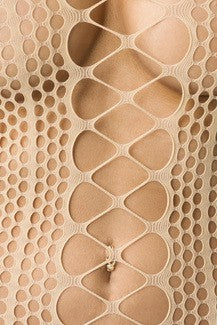 Bodystocking ouvert mit Lochstruktur
