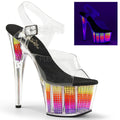 Neon Plateau-Sandalette mit klarem Oberteil