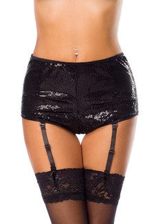 High-Waist-Höschen mit Pailletten