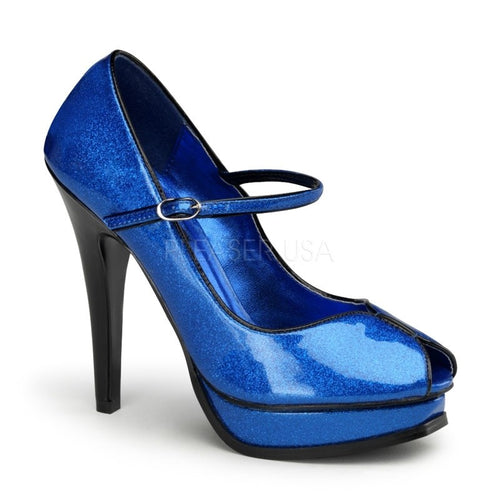 Glanzvolle Pumps blau