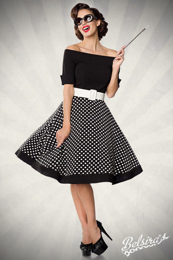 schulterfreies Swing-Kleid