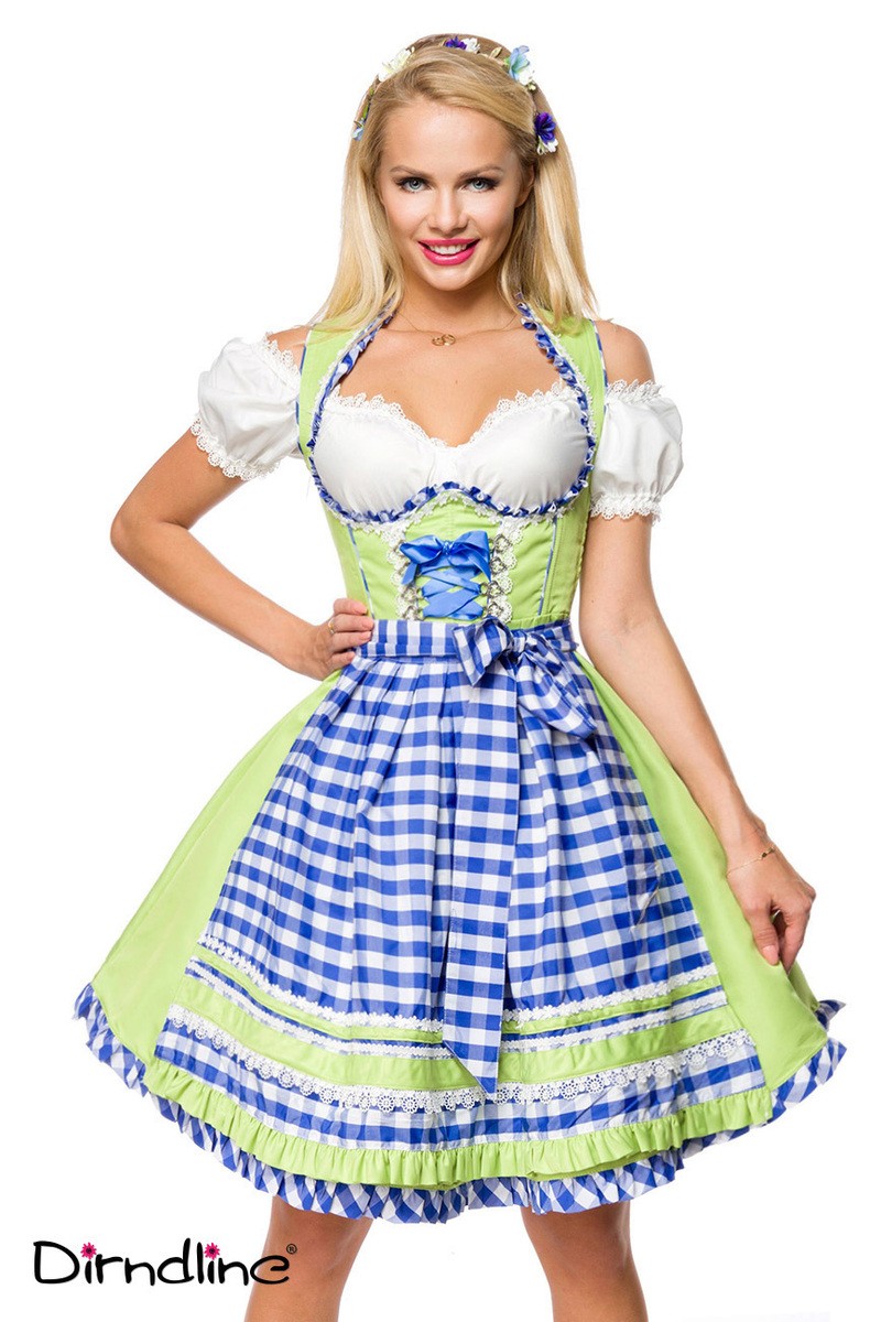 Unterbrustdirndl mit Karoschürze