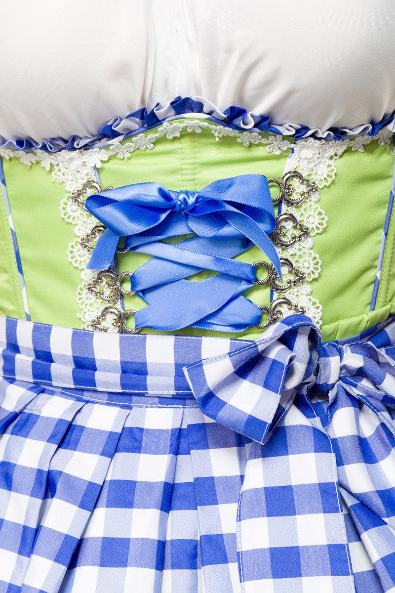 Unterbrustdirndl mit Karoschürze