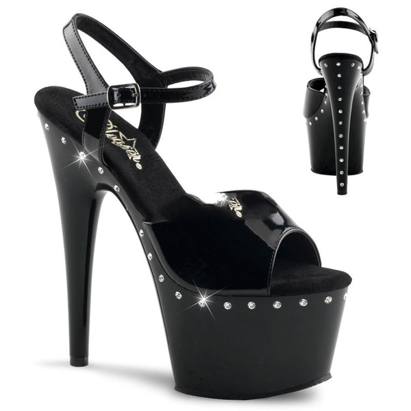 Plateau Sandaletten mit Strass
