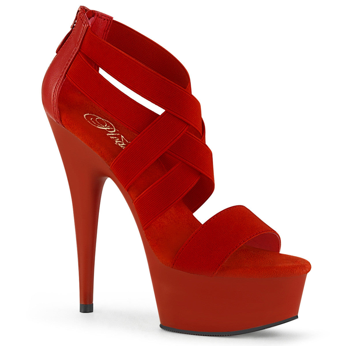 Plateau Sandalette mit gekreuzten Riemchen