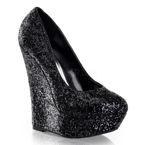 Glitter Pumps schwarz