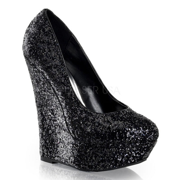 Glitter Pumps schwarz
