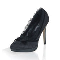 Satin Pumps schwarz 3