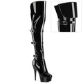 Overkneestiefel mit dreifacher Schnalle