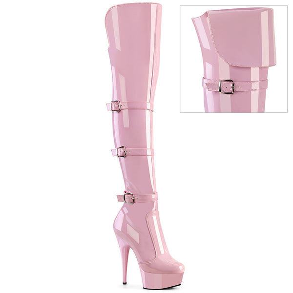 Overkneestiefel mit dreifacher Schnalle