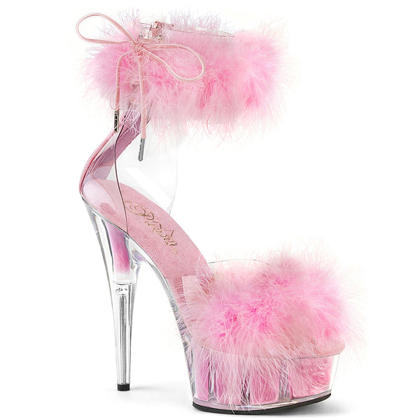 High-Heel Sandalette mit Marabu-Fell