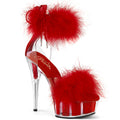 High-Heel Sandalette mit Marabu-Fell