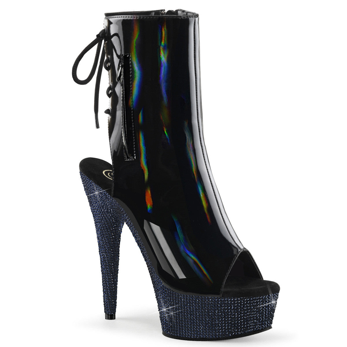Plateau-Stiefelette mit offenem Zeh