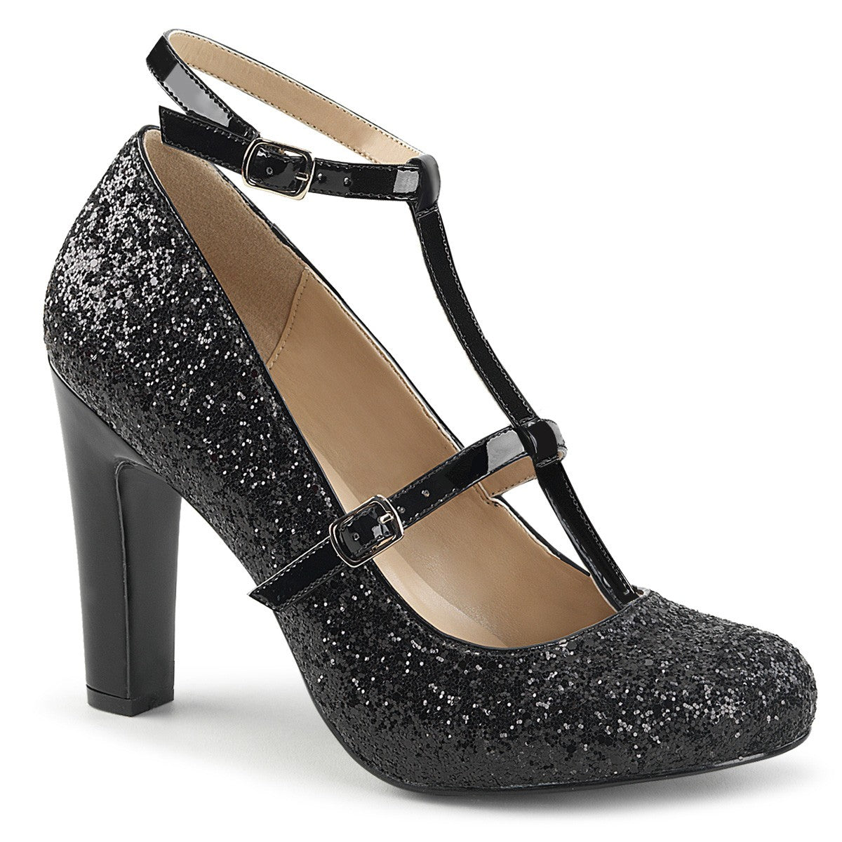 Glitzer-Pumps im Mary-Jane Stil