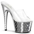 Plateau Pantoletten mit Strass